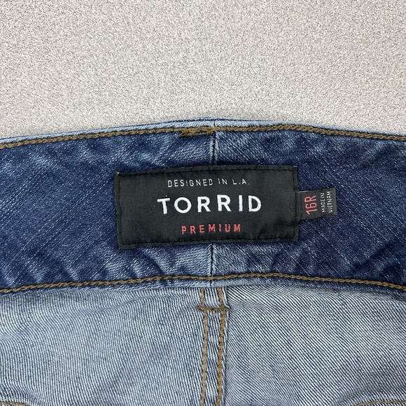 Torrid Premium Women's Jegging Jeans Blue 16R Distressed Crop 26"‎ Inseam - Picture 5 of 16